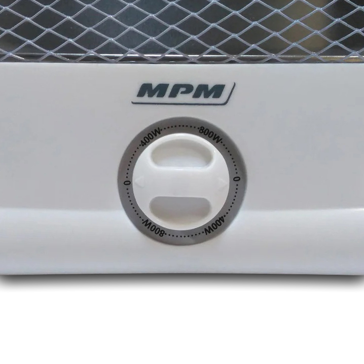 MPM MUG15 Estufa eléctrica de cuarzo portátil, radiador halógeno, 2 niveles temperatura, sistema seguridad, 400/800W