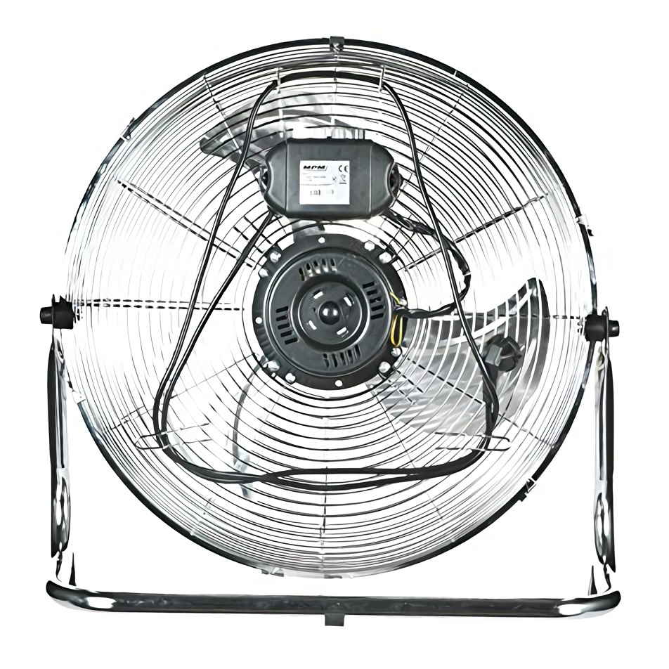 MPM MWP-01 Ventilador industrial suelo cuerpo metal, 3 aspas metálicas 45cm, 3 velocidades, potente motor silencioso 100W