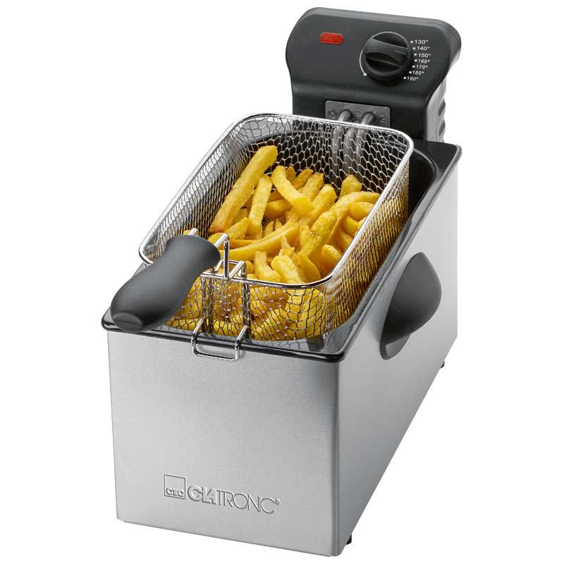 Clatronic FR 3586 - Freidora, acero Inoxidable, 3 litros, desmontable, 2000 W