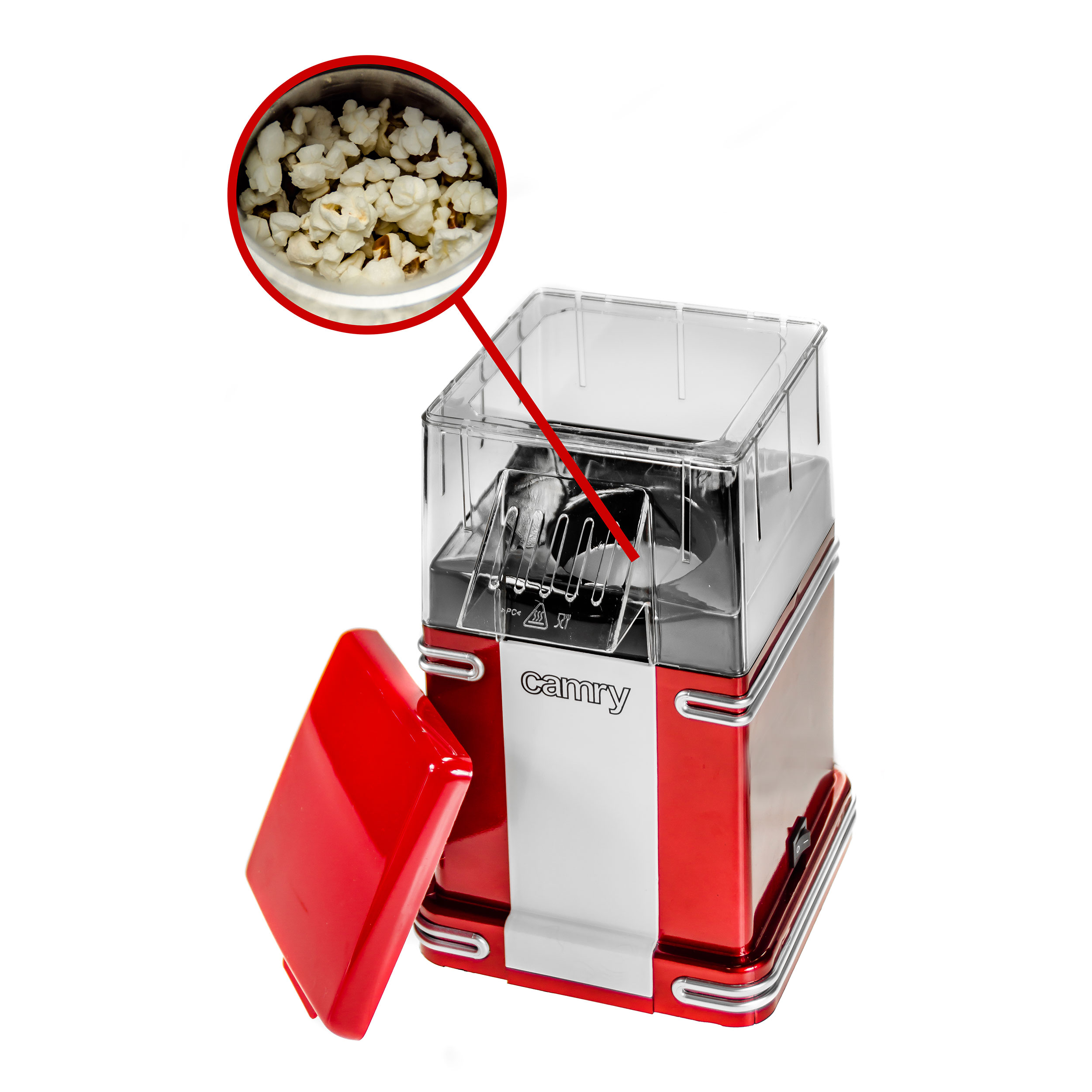 Camry CR 4480 - Palomitero máquina hacer palomitas maiz pop-corn, diseño retro estilo Vintage color rojo 