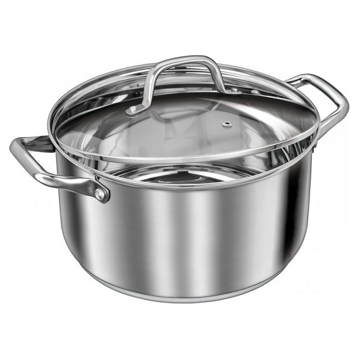 Smile MGK-14 Batería de Cocina Inducción 6 piezas Acero Inoxidable 3 ollas, 1 cazo, 2 tapas cristal, apta para todo tipo de cocinas, libre PFOA