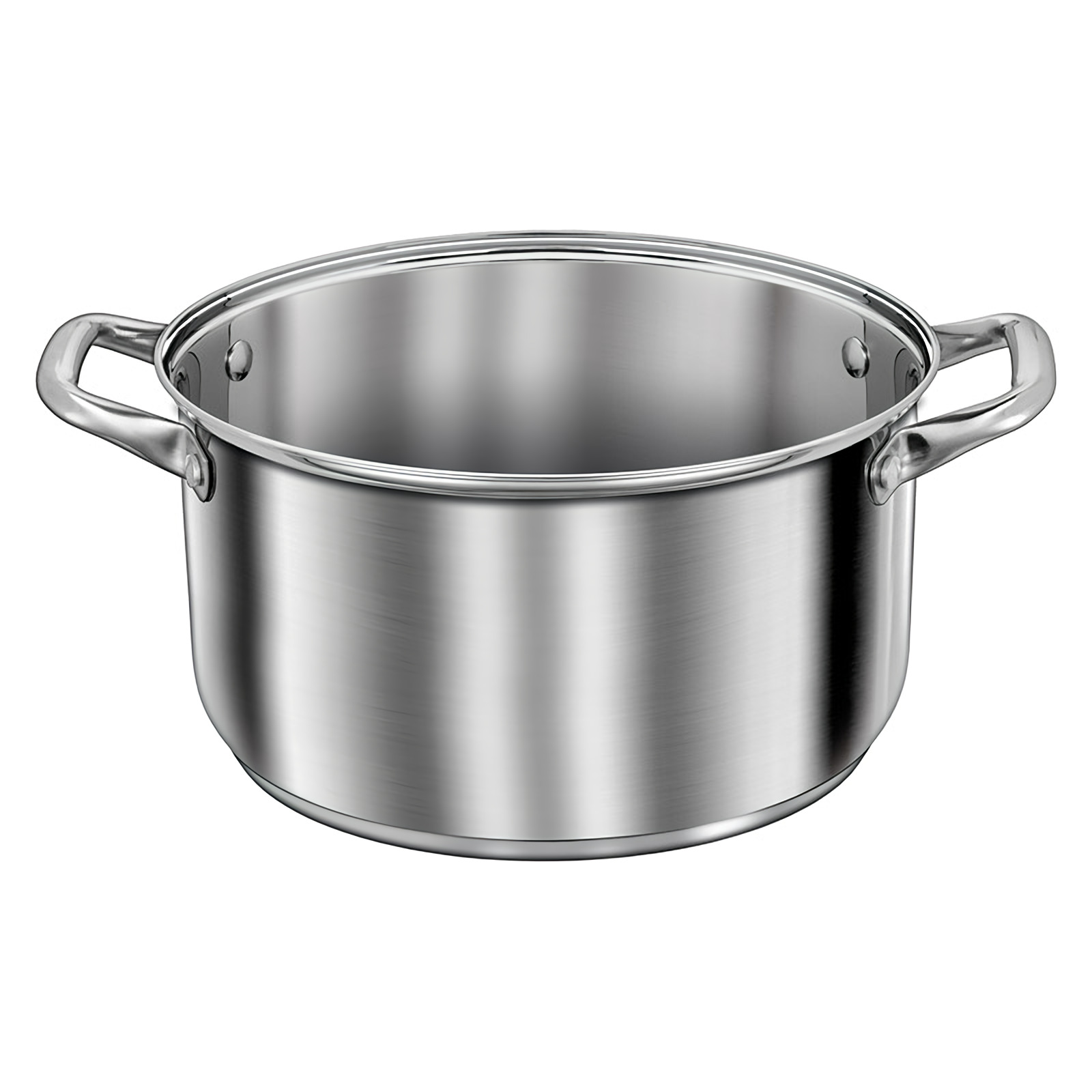 Smile MGK-14 Batería de Cocina Inducción 6 piezas Acero Inoxidable 3 ollas, 1 cazo, 2 tapas cristal, apta para todo tipo de cocinas, libre PFOA