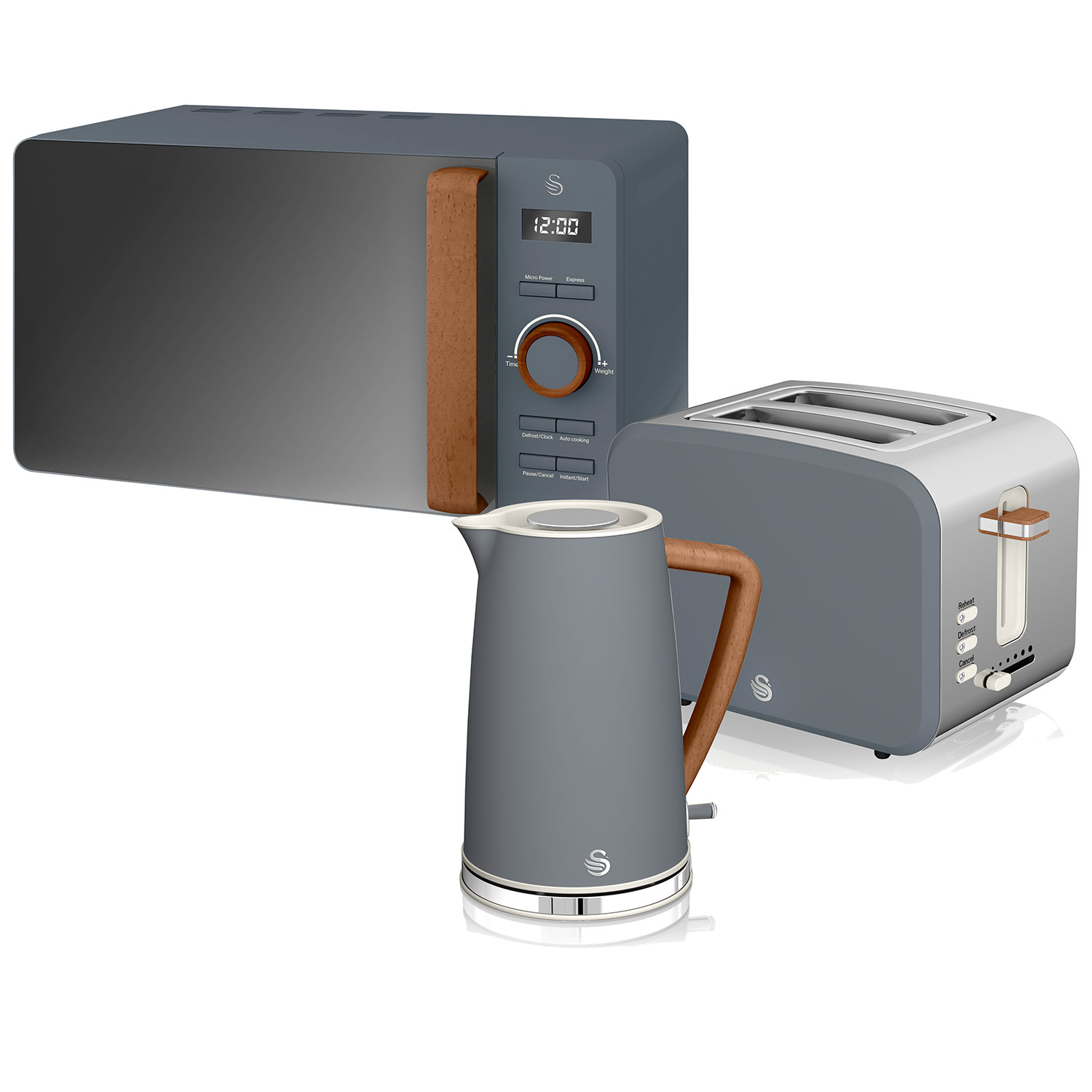 SWAN STP2091GRYNEU Set petit-déjeuner Bouilloire sans fil 1,7 L grille